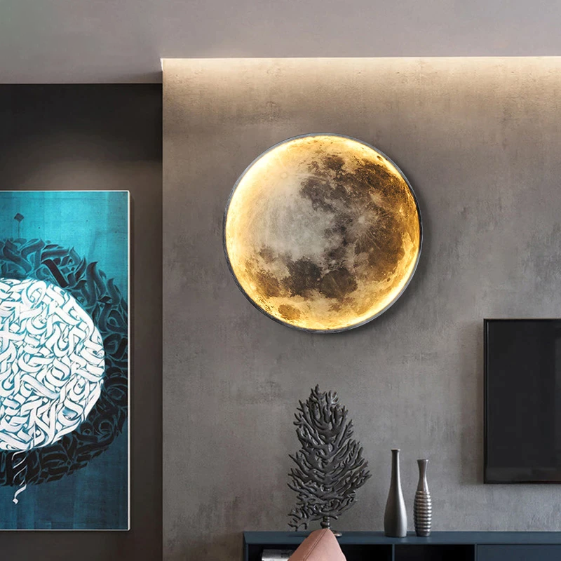 LED Maanlamp Wandlamp | Instelbare Kleuren met Afstandsbediening