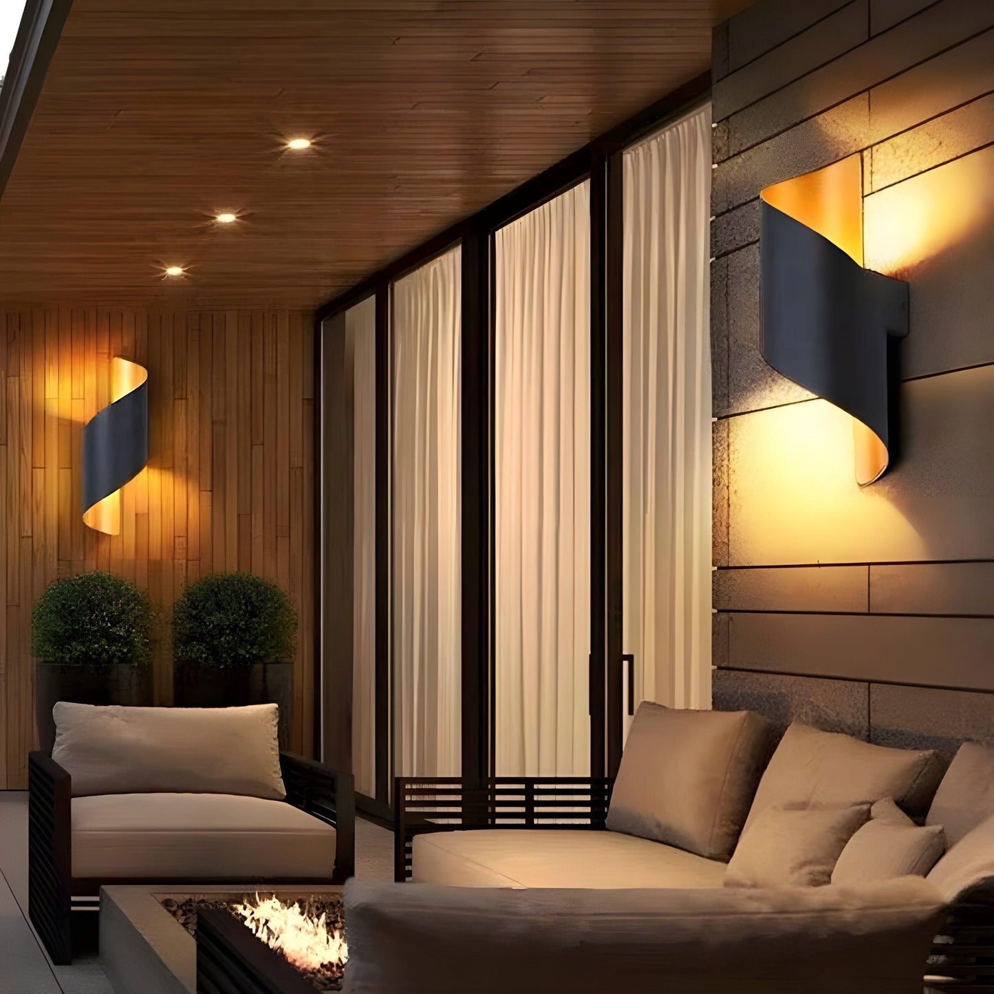 SpiralGlow Nordic Metaal Spiraal Wandlamp | Waterdichte LED Wandverlichting