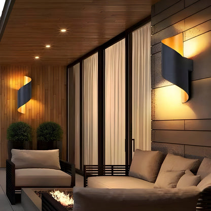 SpiralGlow Nordic Metaal Spiraal Wandlamp | Waterdichte LED Wandverlichting