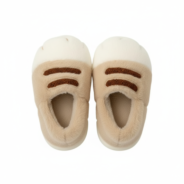 PurrPaw Cat Cozy Slides — Playful in Pink, Brown &amp; Beige