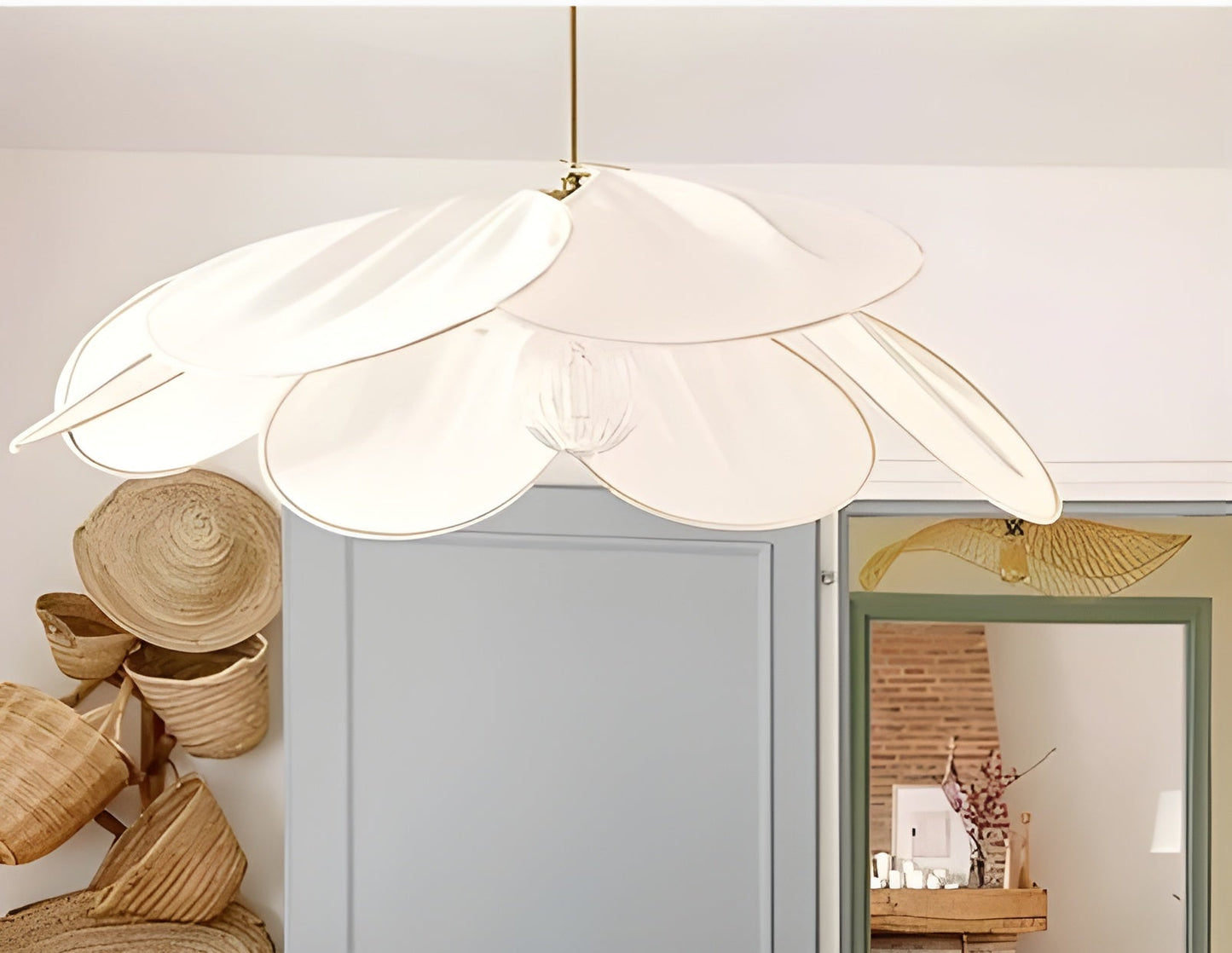 Hanglamp met Stof Bloemen | Moderne Decoratieve Verlichting voor Woonkamers