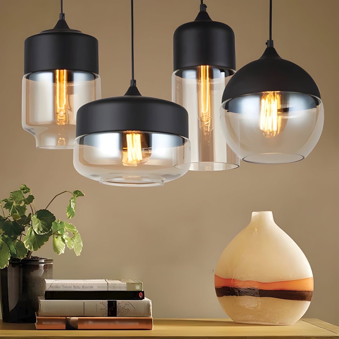RusticLuxe Vintage Houten Hanglamp | Rustiek Luxe Verlichting voor Woonkamer
