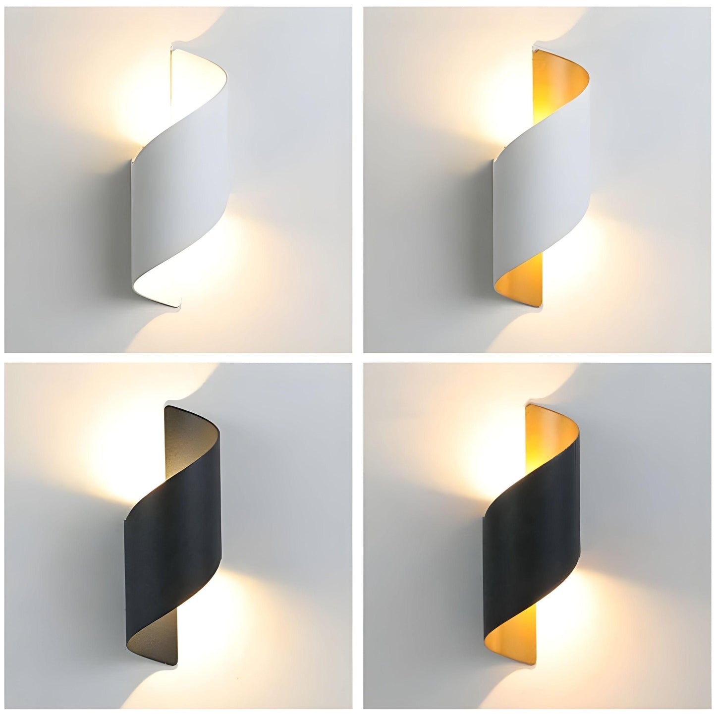 SpiralGlow Nordic Metaal Spiraal Wandlamp | Waterdichte LED Wandverlichting