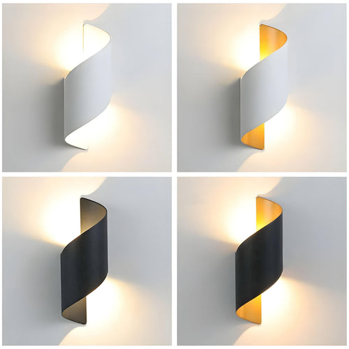 SpiralGlow Nordic Metaal Spiraal Wandlamp | Waterdichte LED Wandverlichting