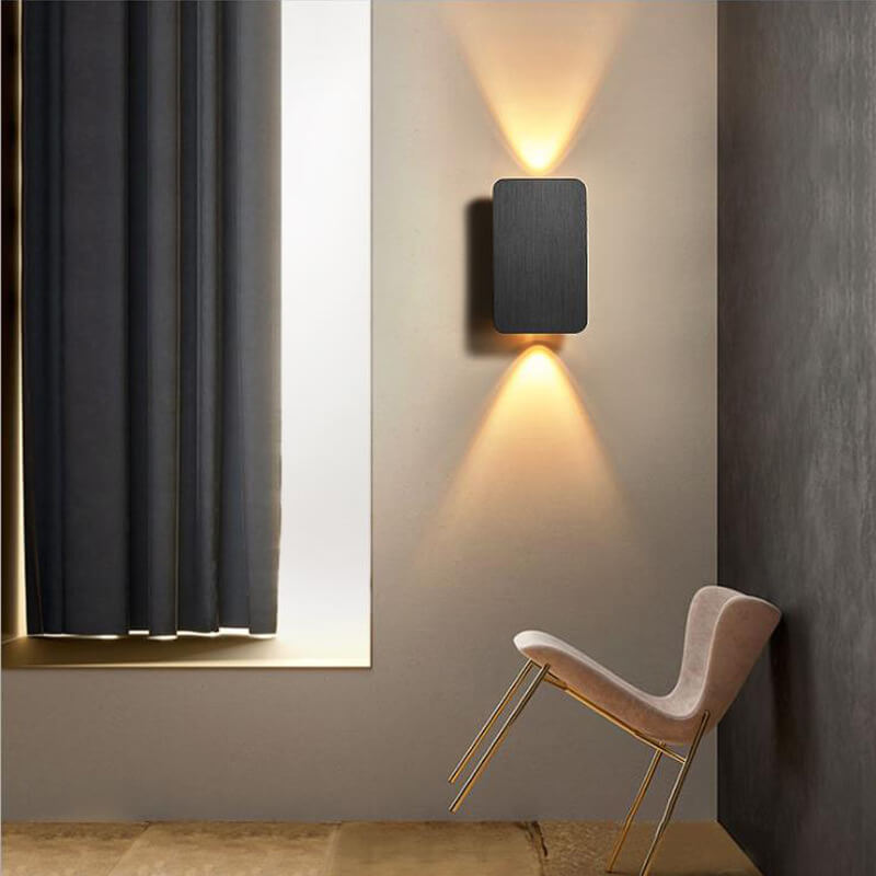 Nordic Minimalistisch Rechthoekig Glas Wandlamp 2-Lichts | LED Warm Licht
