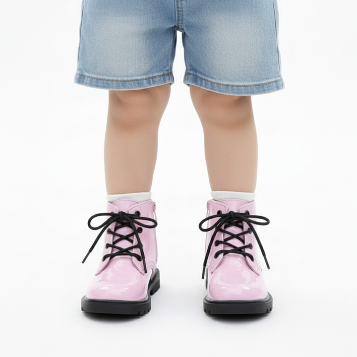 GlossPetal Waterproof Boots — Glossy in Pink, Yellow &amp; Black