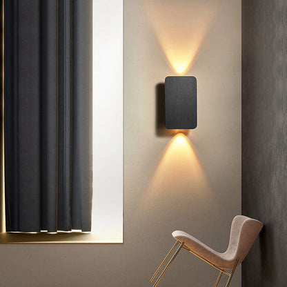 Nordic Minimalistisch Rechthoekig Glas Wandlamp 2-Lichts | LED Warm Licht