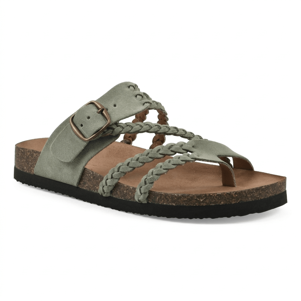 Orthopaedic Braided Cork Sandals - Natural Comfort &amp; Arch Support