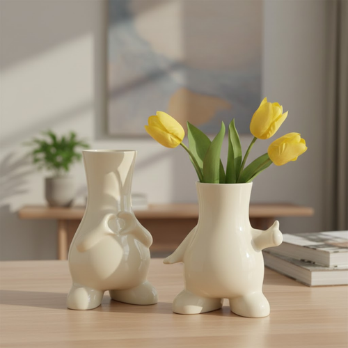 Ceramic Figurine Vase with Feet – Modern Decorative Design