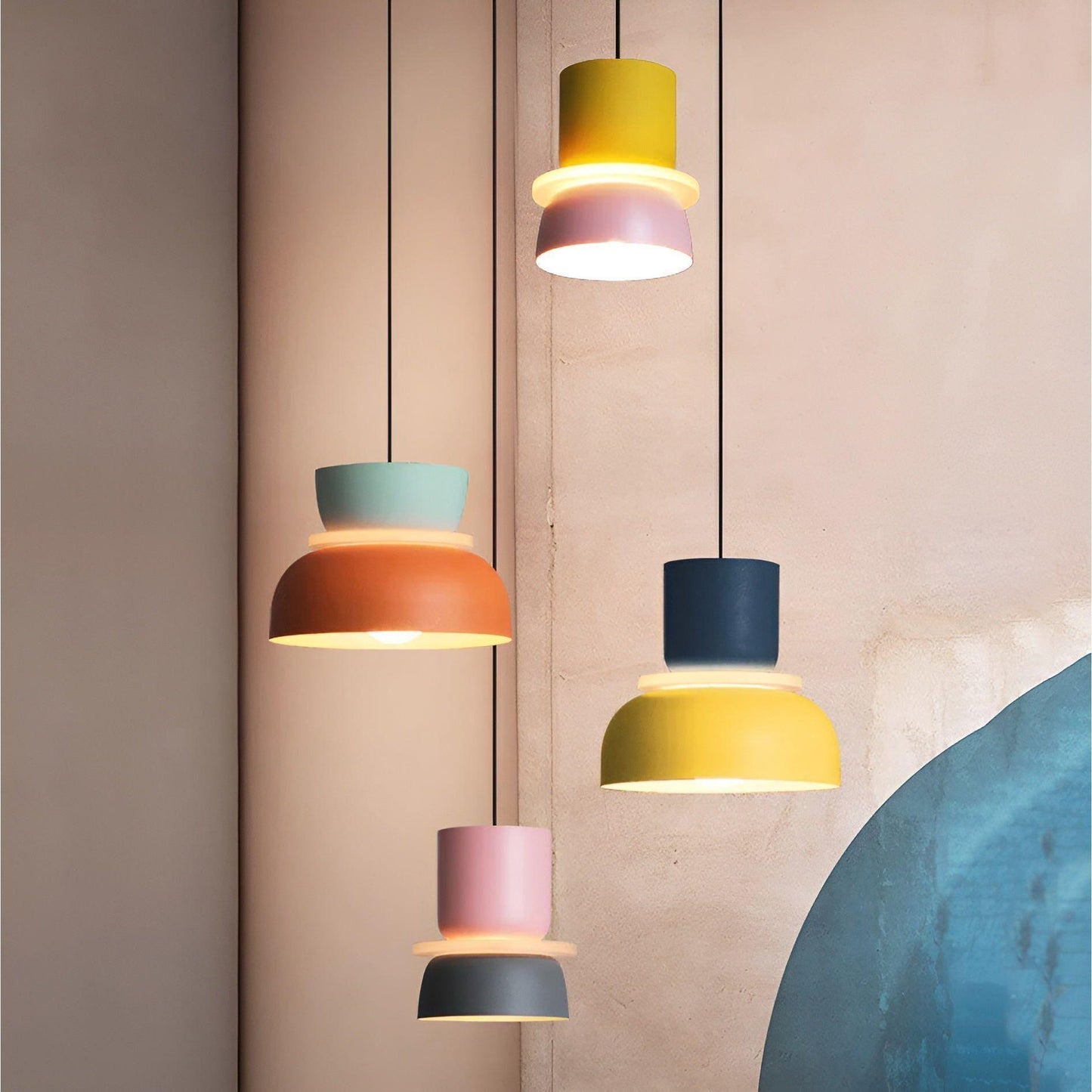 Macaron LED Hanglamp | Kleurrijke Decoratieve Plafondlamp voor Woonkamer