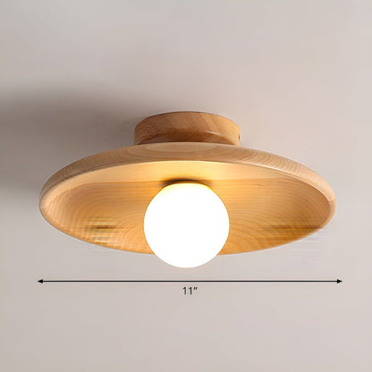 WoodBliss Houtschijf Wabi-Sabi Plafondlamp | Minimalistische Organische Verlichting
