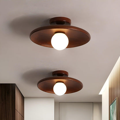 WoodBliss Houtschijf Wabi-Sabi Plafondlamp | Minimalistische Organische Verlichting