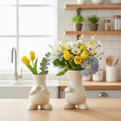 Ceramic Figurine Vase with Feet – Modern Decorative Design