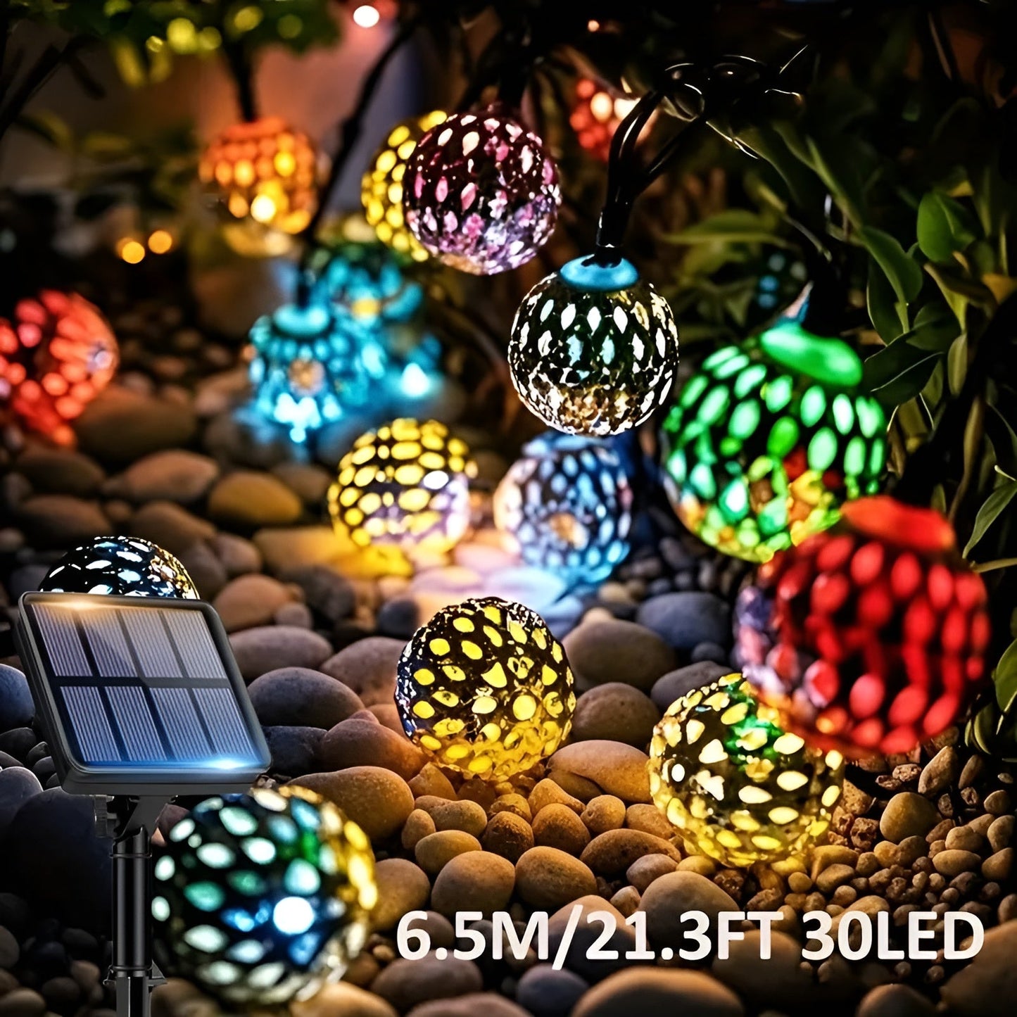 Solar Marokkaanse LED Lichtslinger | Kleurrijke Bolletjes voor Tuin en Balkon