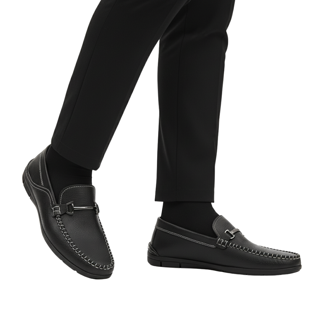NoirBit Classic Loafers — Slip-On Smart Shoe in Khaki, Black &amp; Blue
