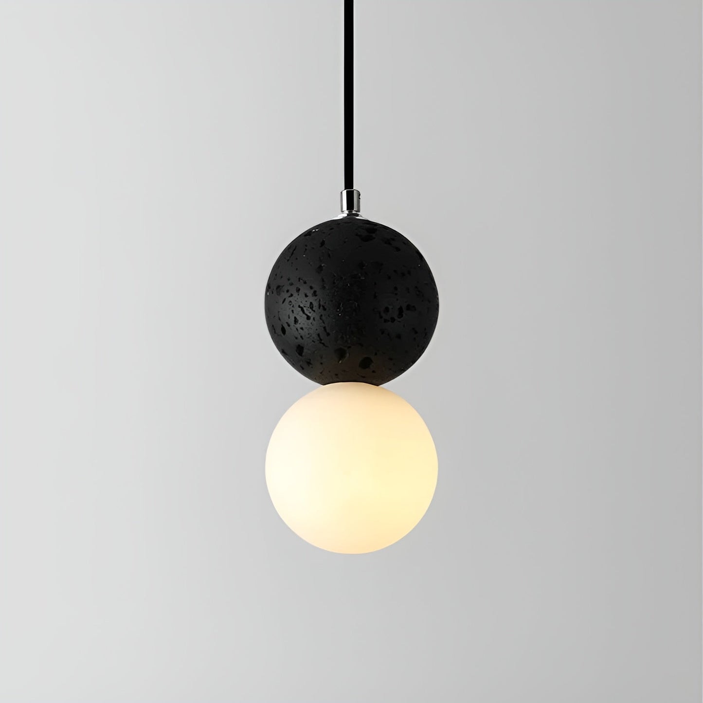 TimberOrb Nordic Bol Hanglamp | Hout en Glas voor een Warme Woonkamer Sfeer