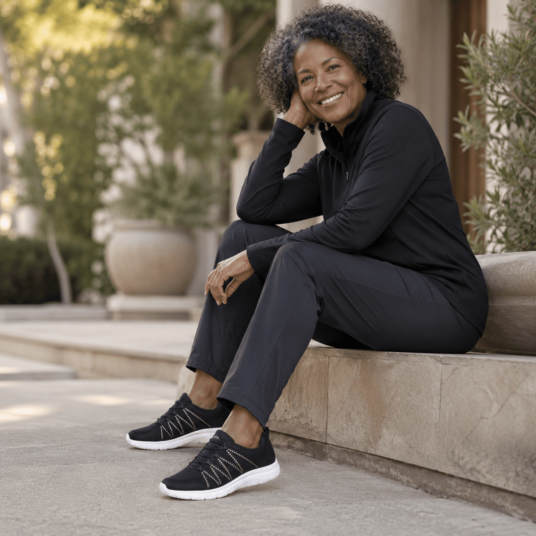 Orthopaedic Sparkle Knit Comfort Sneakers for Women - Chic Style &amp; Support