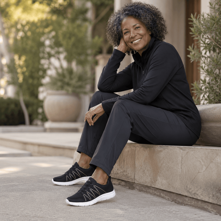 Orthopaedic Sparkle Knit Comfort Sneakers for Women - Chic Style &amp; Support