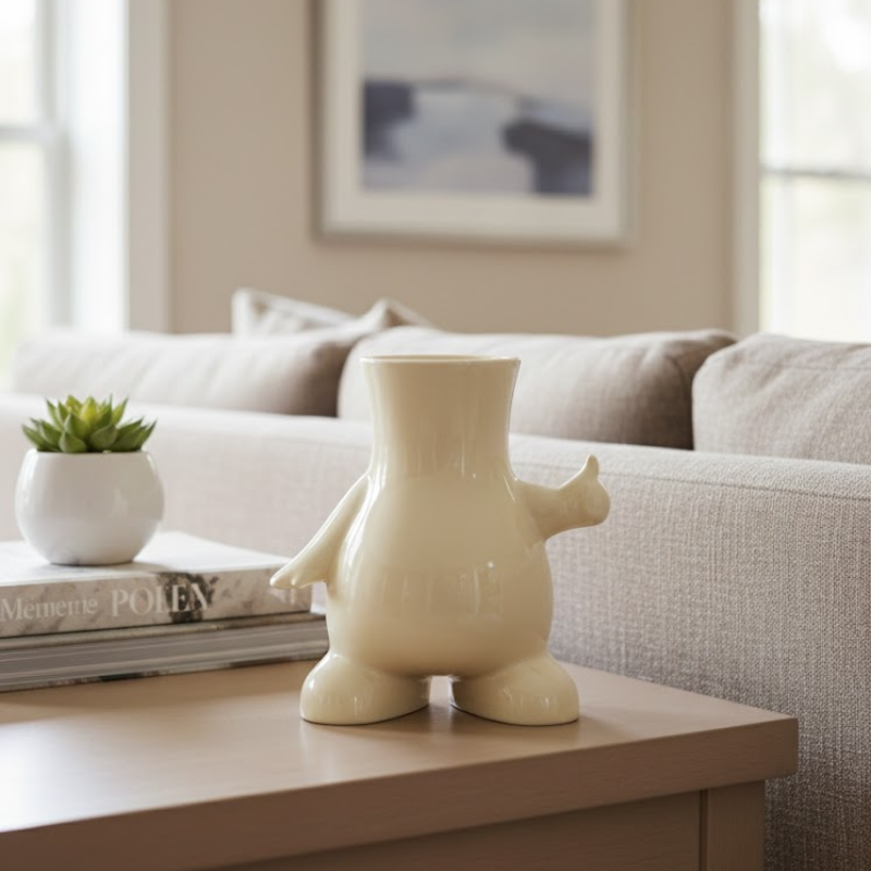 Ceramic Figurine Vase with Feet – Modern Decorative Design