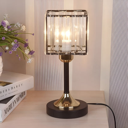 GlowGem Nordic Kristal LED Tafellamp | USB Opladen met Fonkelend Licht