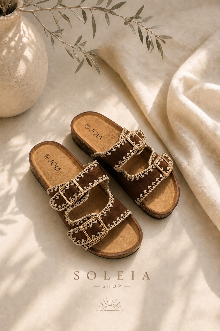 Soléia | Orthopedic Boho Sandals Adjustable Strap Leather Summer