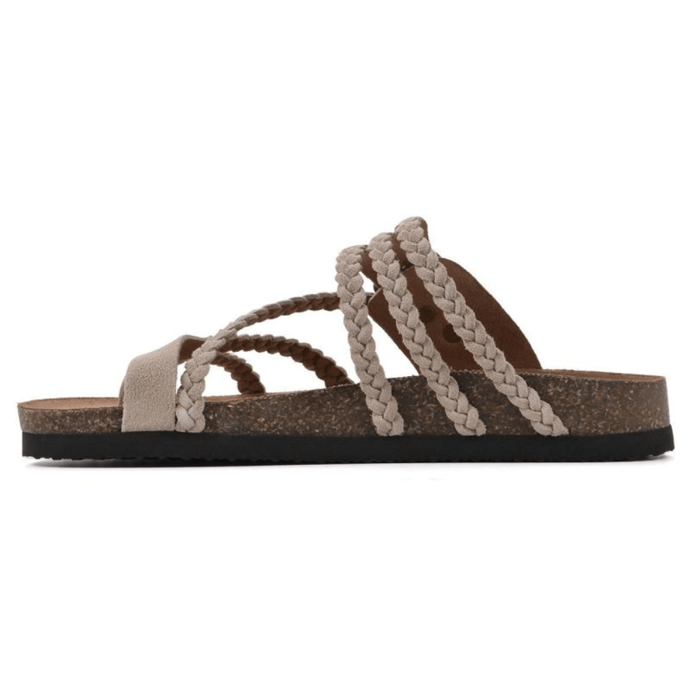 Orthopaedic Braided Cork Sandals - Natural Comfort &amp; Arch Support