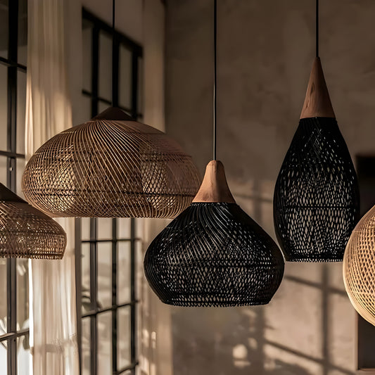 BistroBeam Rattan Hanglamp | Moderne Natuurlijke Verlichting voor Eetkamer