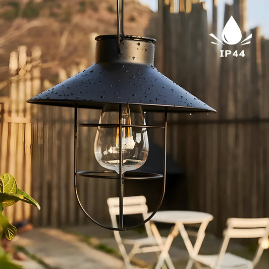 SolarGlow Duo Solar Vintage Lantaarns Set 2 | Zwart Metaal Buitenverlichting