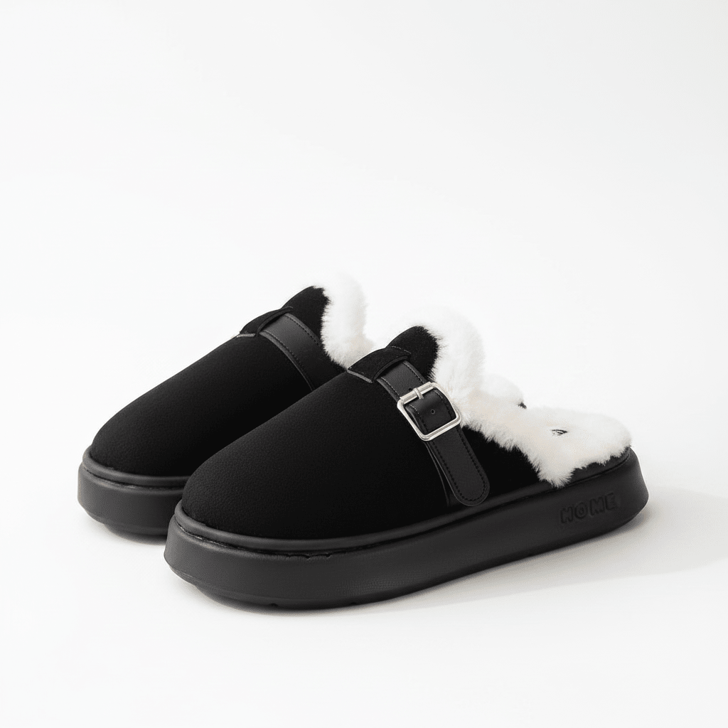Orthopaedic Plush Tie Slippers for Women - Adjustable Cosy Custom Fit