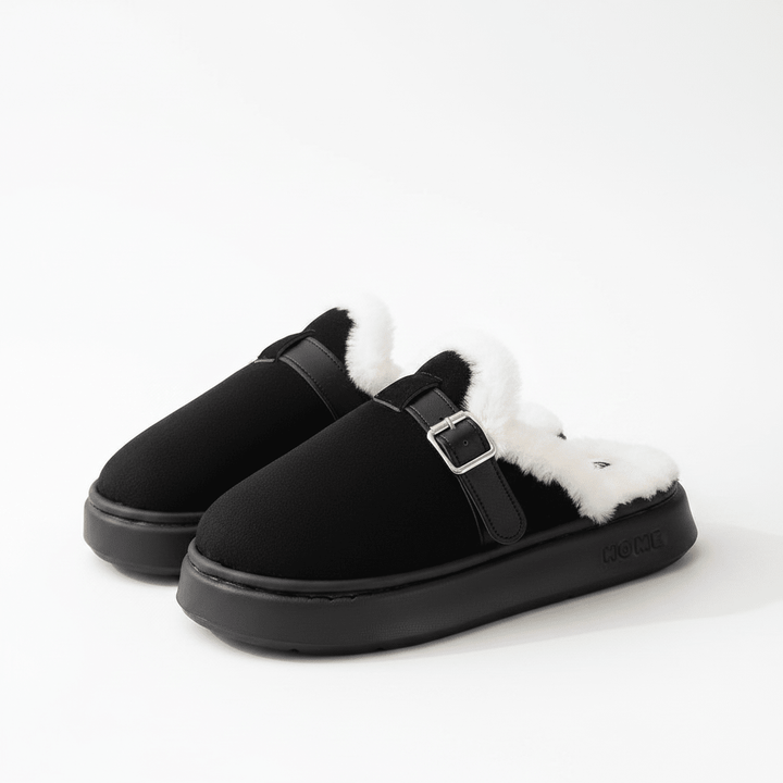 Orthopaedic Plush Tie Slippers for Women - Adjustable Cosy Custom Fit