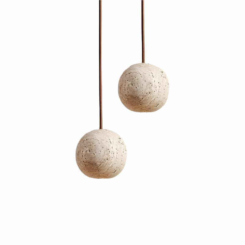 Travertin Ronde Hanglamp Wabi-Sabi | Minimalistische LED Verlichting