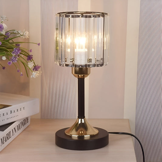 GlowGem Nordic Kristal LED Tafellamp | USB Opladen met Fonkelend Licht