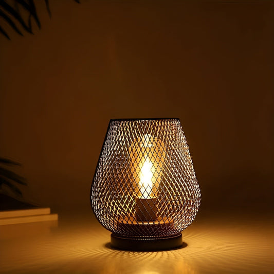 CageLuxe Draadloze Metalen Kooi LED Tafellamp | Industrieel Sfeer Design