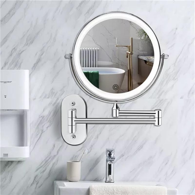 LED Vergrotingsspiegel Zilver Chroom Oplaadbaar | Badkamer Make-up Spiegel