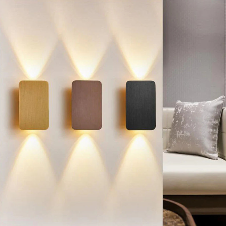 Nordic Minimalistisch Rechthoekig Glas Wandlamp 2-Lichts | LED Warm Licht