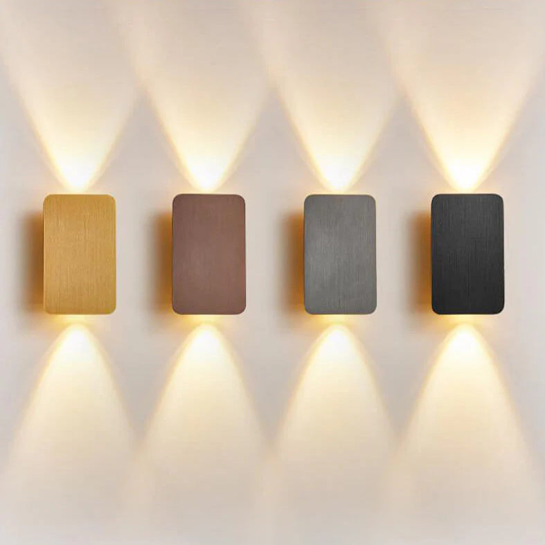 Nordic Minimalistisch Rechthoekig Glas Wandlamp 2-Lichts | LED Warm Licht
