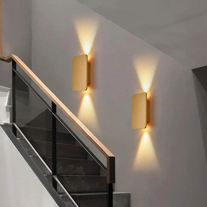 Nordic Minimalistisch Rechthoekig Glas Wandlamp 2-Lichts | LED Warm Licht