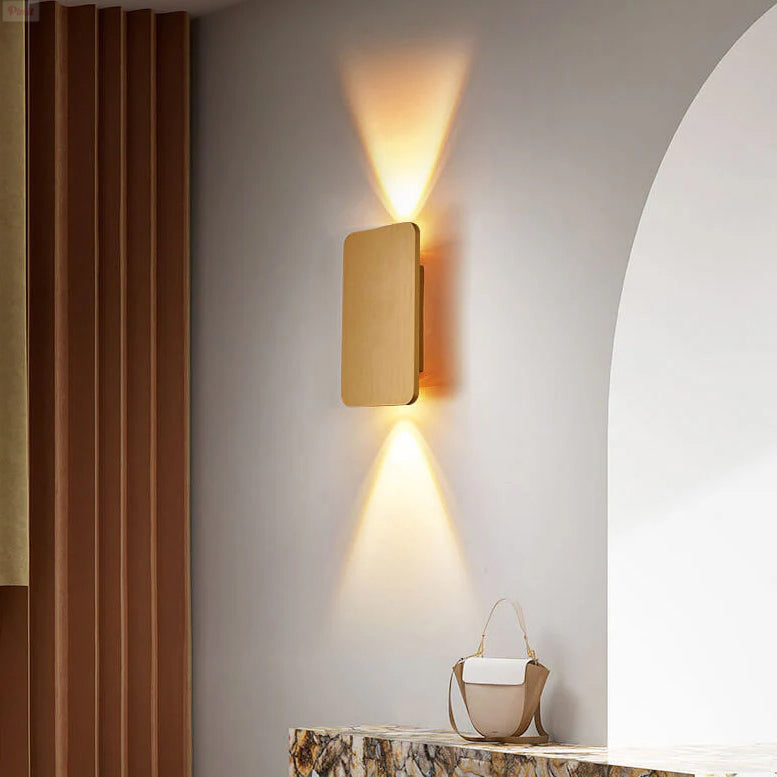 Nordic Minimalistisch Rechthoekig Glas Wandlamp 2-Lichts | LED Warm Licht