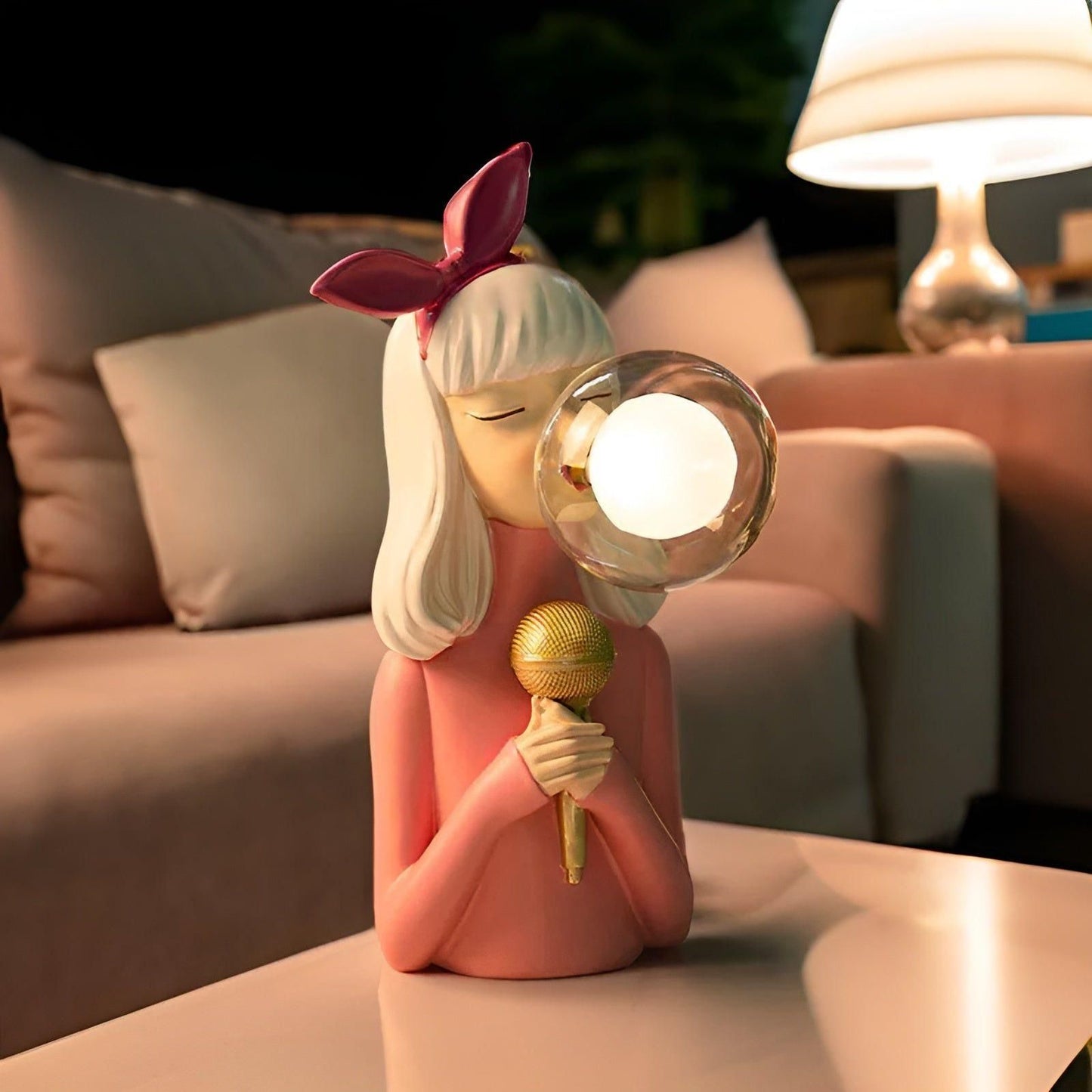 Bubble Girl Nachtlamp | USB Ornament Tafellamp met Bellen Effect