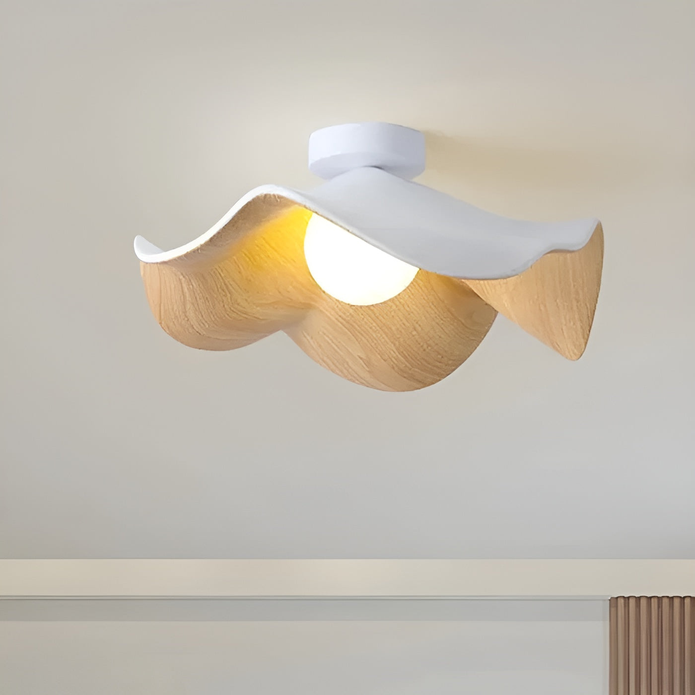 PetalBeam Nordic Lotusblad Houten Plafondlamp | Organische Sfeerverlichting