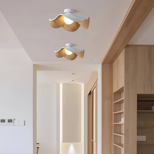 PetalBeam Nordic Lotusblad Houten Plafondlamp | Organische Sfeerverlichting