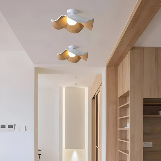 PetalBeam Nordic Lotusblad Houten Plafondlamp | Organische Sfeerverlichting