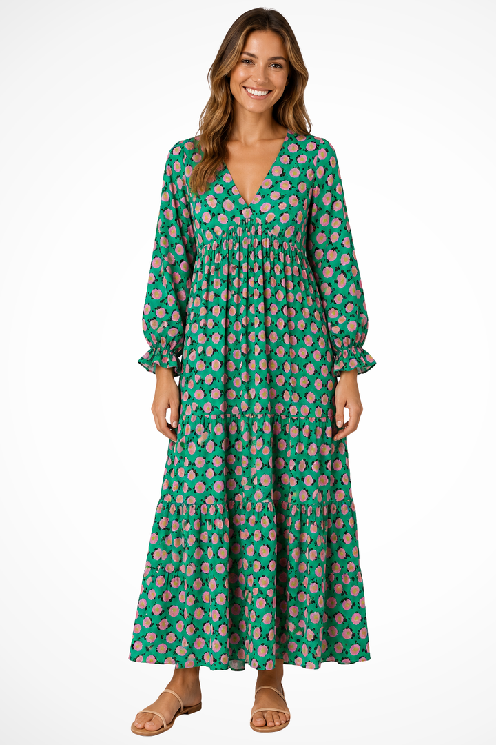 Fiorella — Lightweight Floral Tiered Maxi Dress With Relaxed Summer Fit