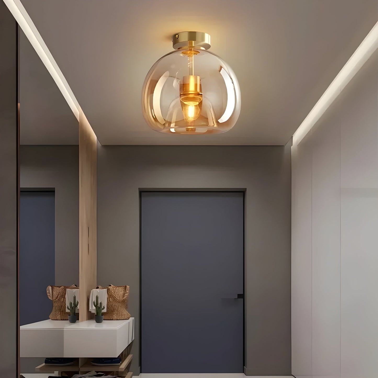 LustroCeil Minimalistisch Glas Plafondlamp | Heldere Sfeerverlichting