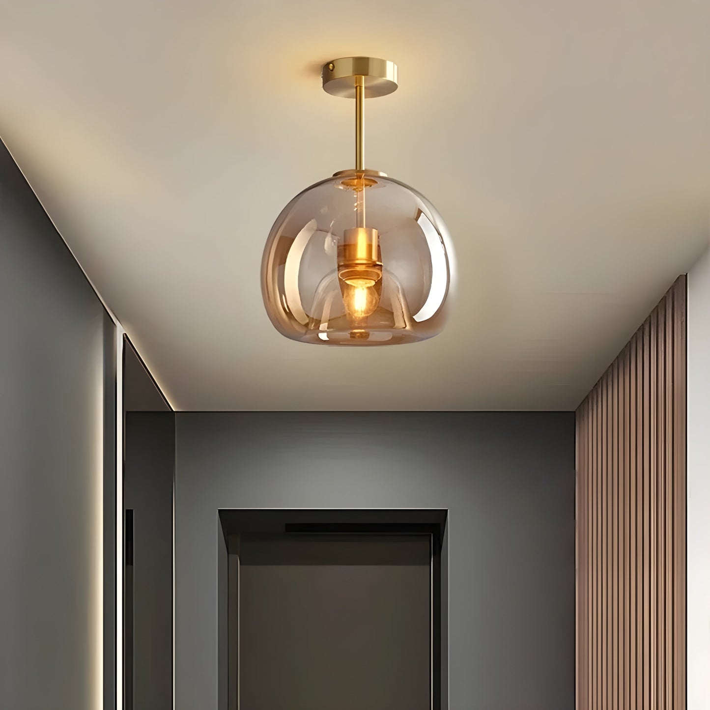 LustroCeil Minimalistisch Glas Plafondlamp | Heldere Sfeerverlichting
