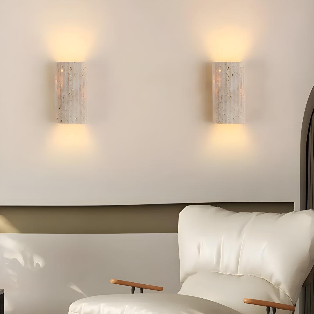 Naturel Steen Wandlamp Warm LED Gloed | Edelmateriaal Wandverlichting