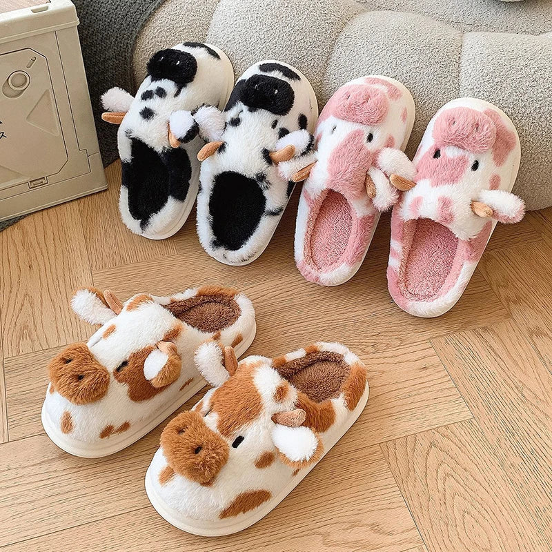 MooVelvet Plush Cow Slippers — Women&