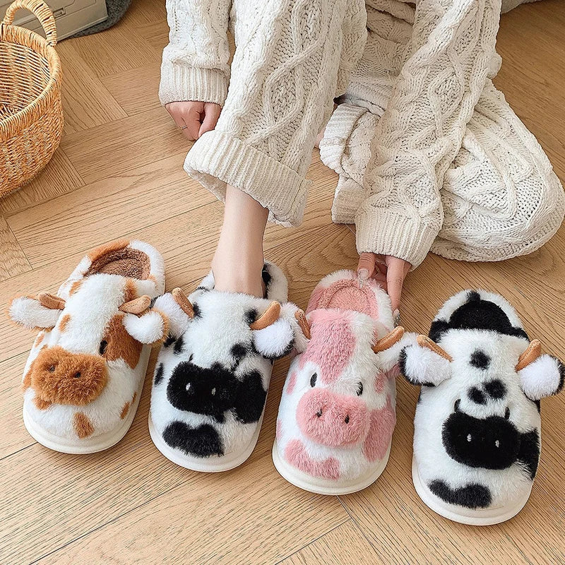 MooVelvet Plush Cow Slippers — Women&