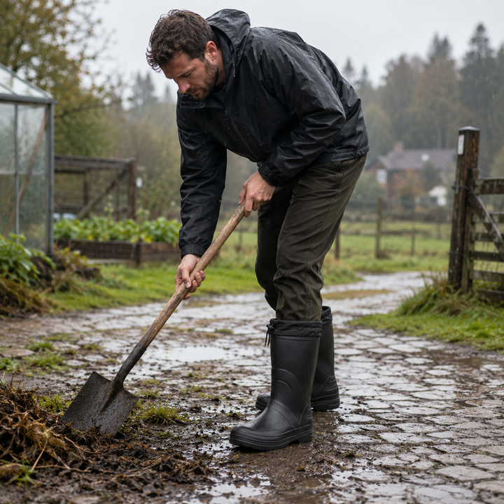 StormTrek Rain Boots — Anti-Slip Waterproof in Black &amp; White