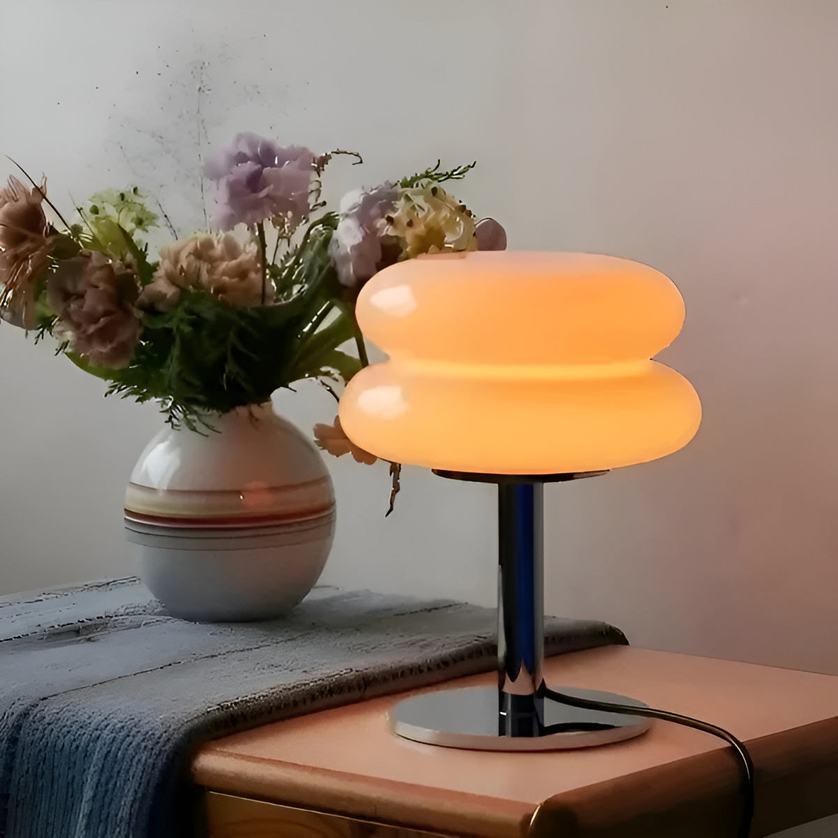 Macaron Glas Tafellamp | Elegante Sfeerverlichting voor Gezellig Woonkamer Ambiance